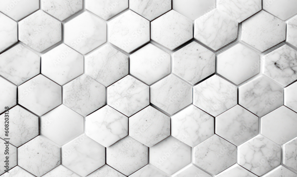 white marble wall with hexagon tiles for texture and background white marble wall with hexagon tiles for texture and background