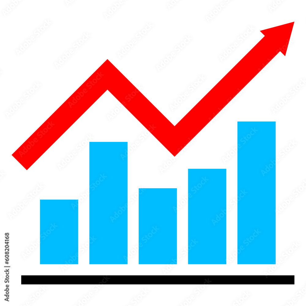 business graph with arrow	