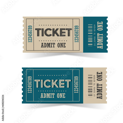 Two blue vintage tickets