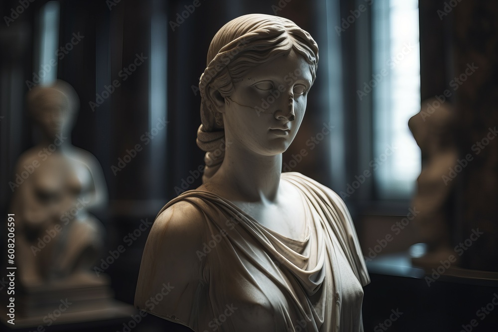 Marble statue museum. Generate Ai Marble statue museum. Generate Ai