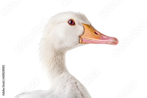 white goose isolated on white photo