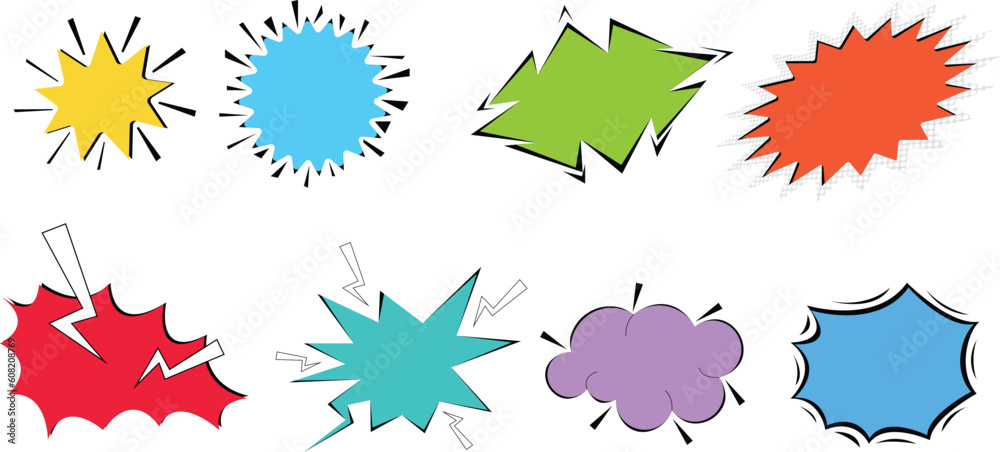 Comics sound in clouds for emotions and boom explosion. Game character. Cartoon Character. Comics sound in clouds for emotions and boom explosion. Game character. Cartoon Character.