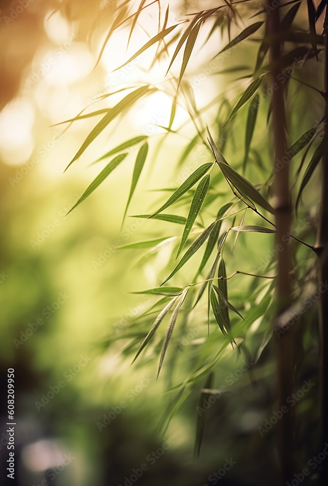 Fototapeta premium bamboo forest blurred Generative AI