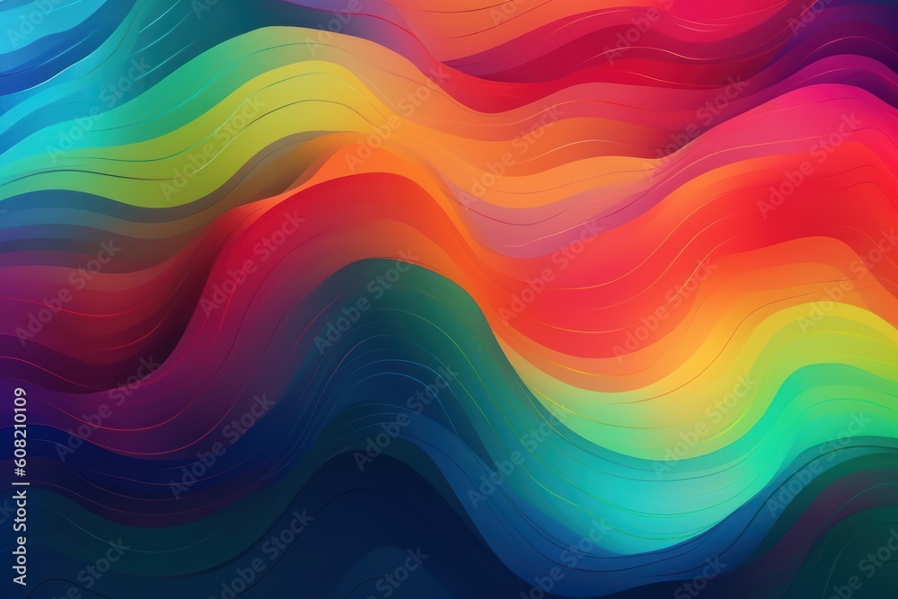 Fototapeta premium Abstract creative multicolored background blurred with curves, Generative ai