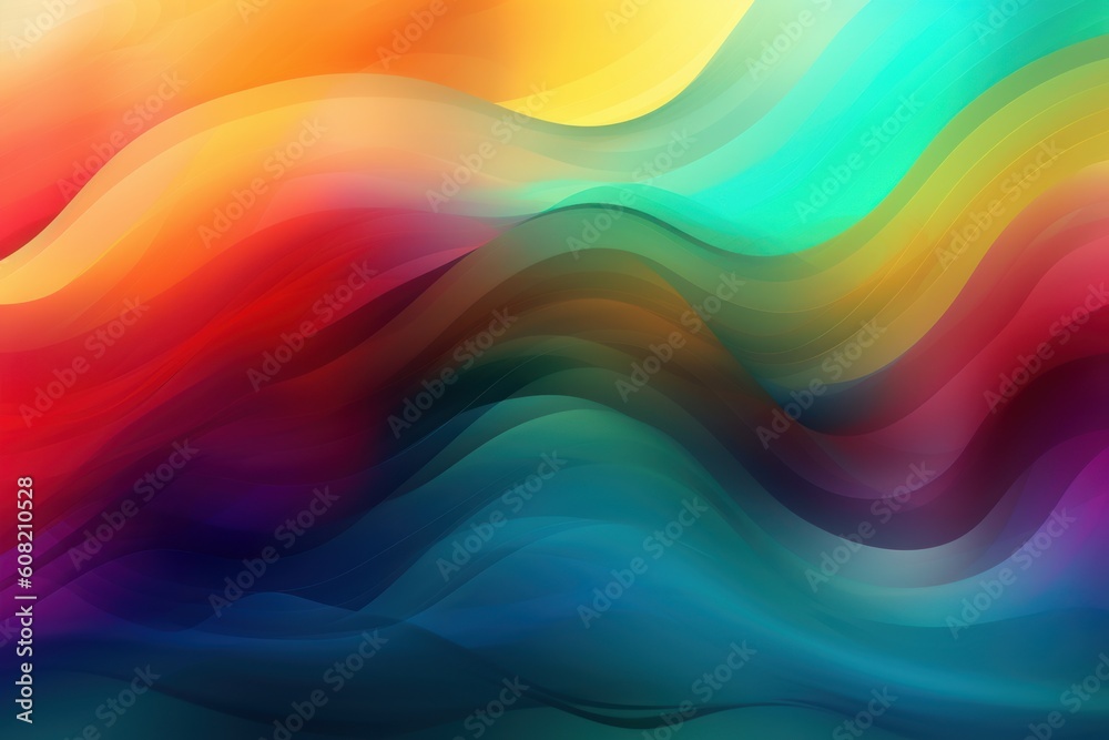 Obraz premium Abstract creative multicolored background blurred with curves, Generative ai
