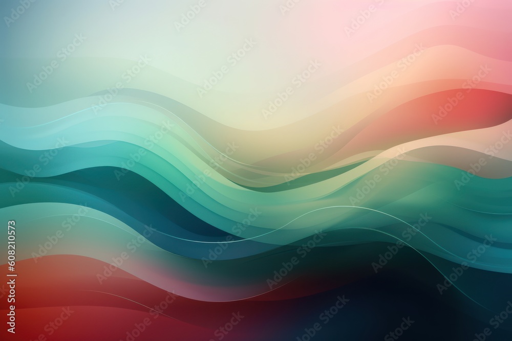 Obraz premium Abstract creative multicolored background blurred with curves, Generative ai