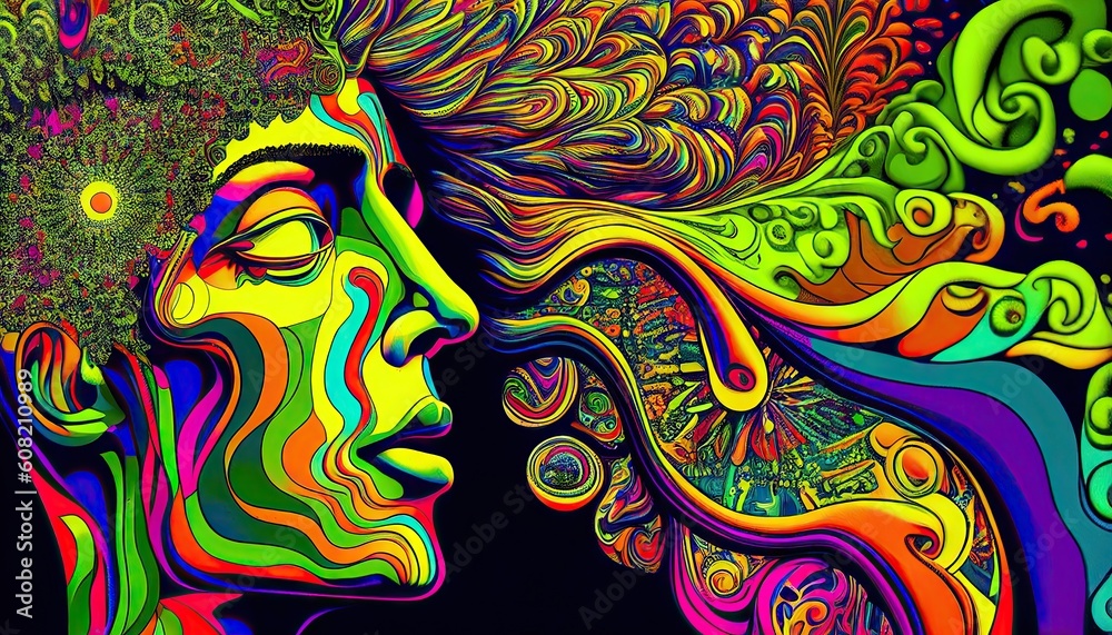 Mental Health in Yellow and Green The Laws of the Spiritual World Affecting Mental Health Abstract Elegant Modern AI-generated Illustration