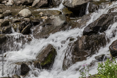 water flowing over rocks