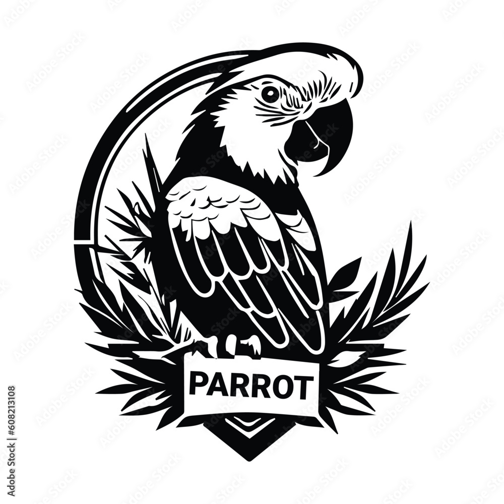 This is a Parrot vector Silhouette, Parrot Vector Clipart, Parrot Logo Black and white. This is a Parrot vector Silhouette, Parrot Vector Clipart, Parrot Logo Black and white.