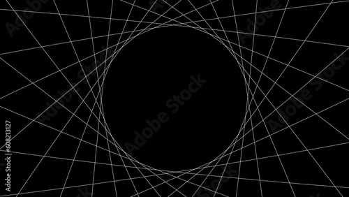 black hole line animation. black and white looping 2d motion