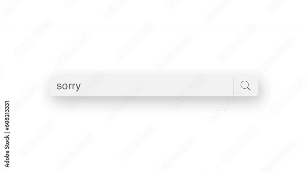 sorry search query, Internet web page with search bar and blinking cursor on white background, 4K internet search animation sorry search query, Internet web page with search bar and blinking cursor on white background, 4K internet search animation