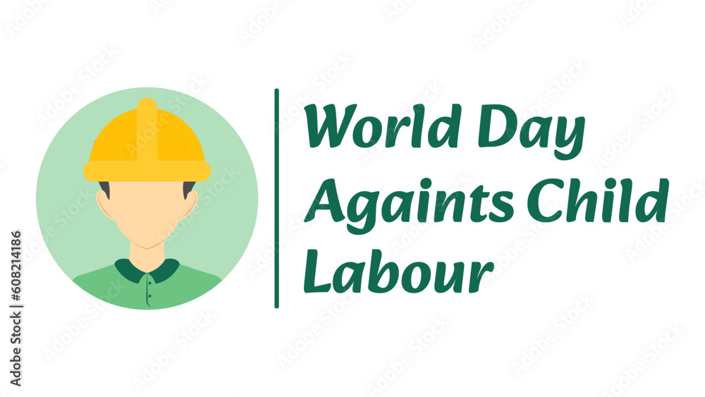 Vector illustration of World day against child labor in minimal design for banner and poster Vector illustration of World day against child labor in minimal design for banner and poster