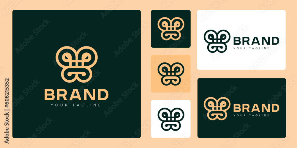 Fototapeta premium Gorilla Logo Set - a Logo in the Shape of a Gorilla Face with a Simple, Clean, Symmetrical Touch, Perfect for your Company or Organization that is Engaged in Animals or with Branding.