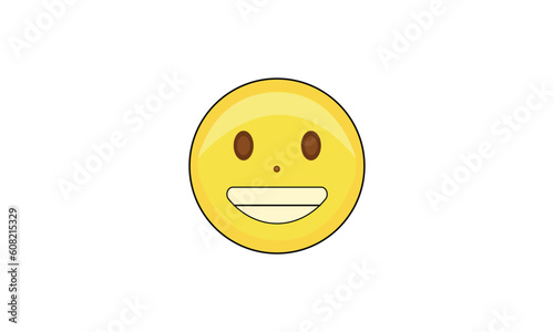 happy smiley face emoji isolated on white