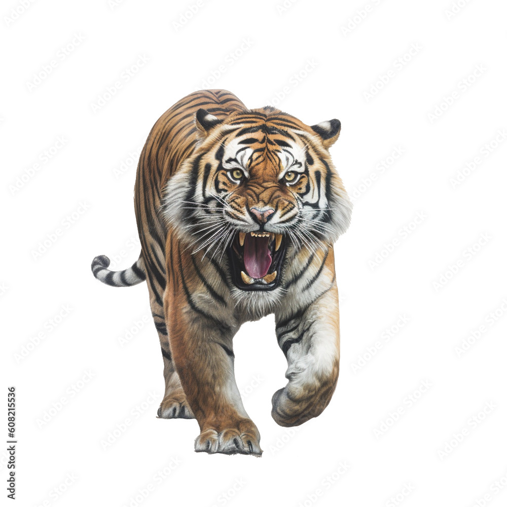 Obraz premium Tiger prowling transparent background