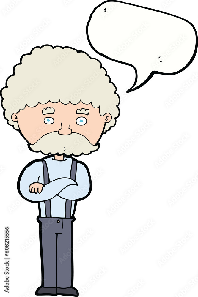 cartoon old man with speech bubble cartoon old man with speech bubble