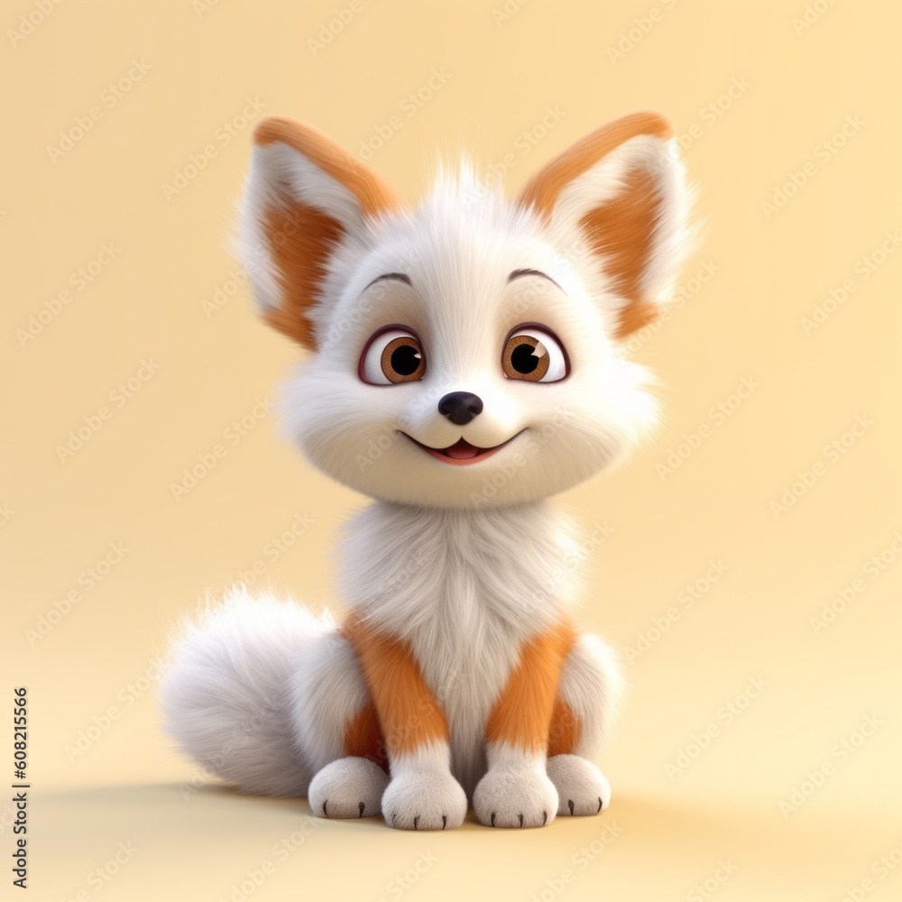 Fox, cute furry animal. Beautiful illustration picture. Generative AI