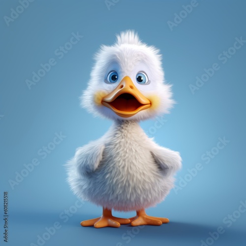 Duck, cute furry animal. Beautiful illustration picture. Generative AI