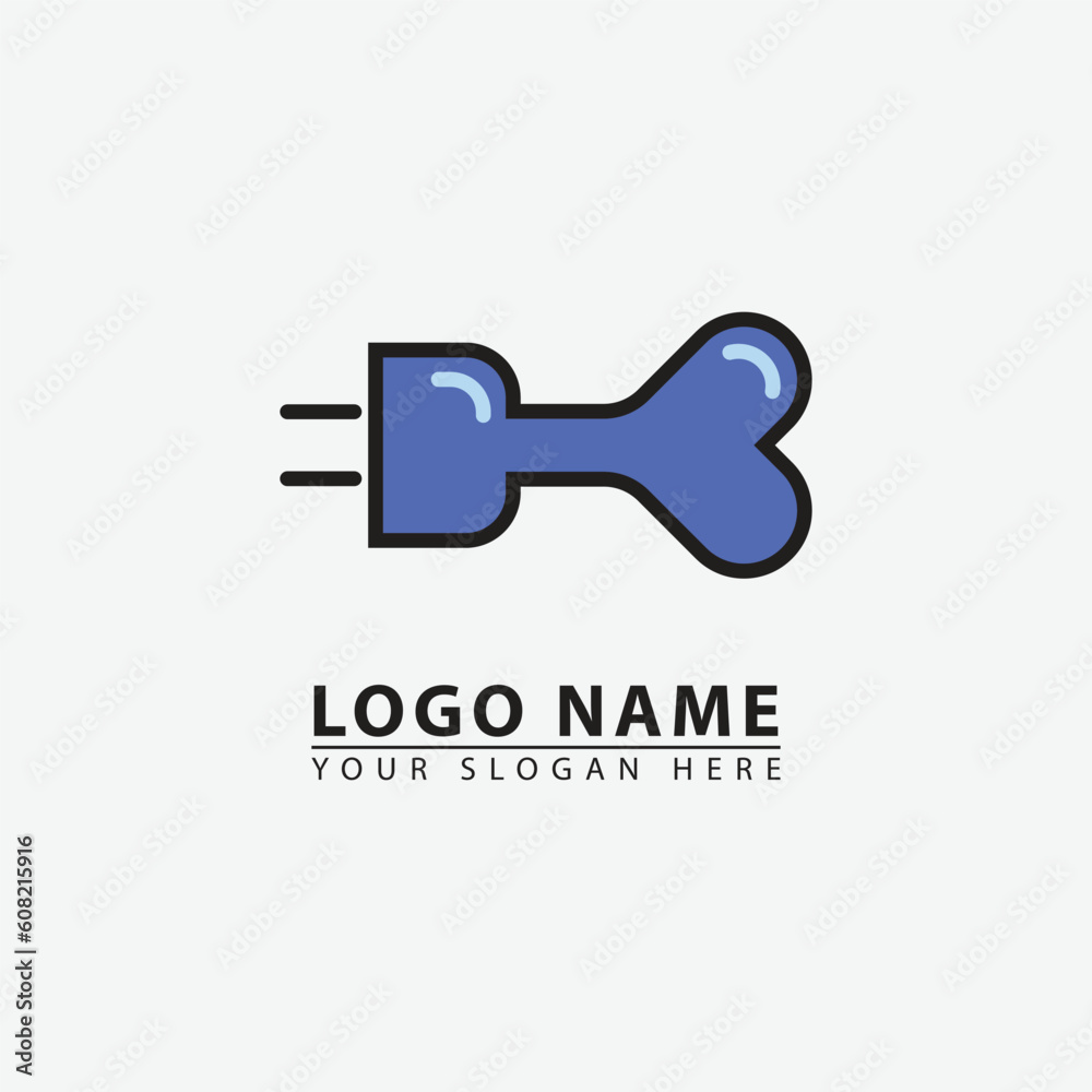 elegant bone plug logo icon.