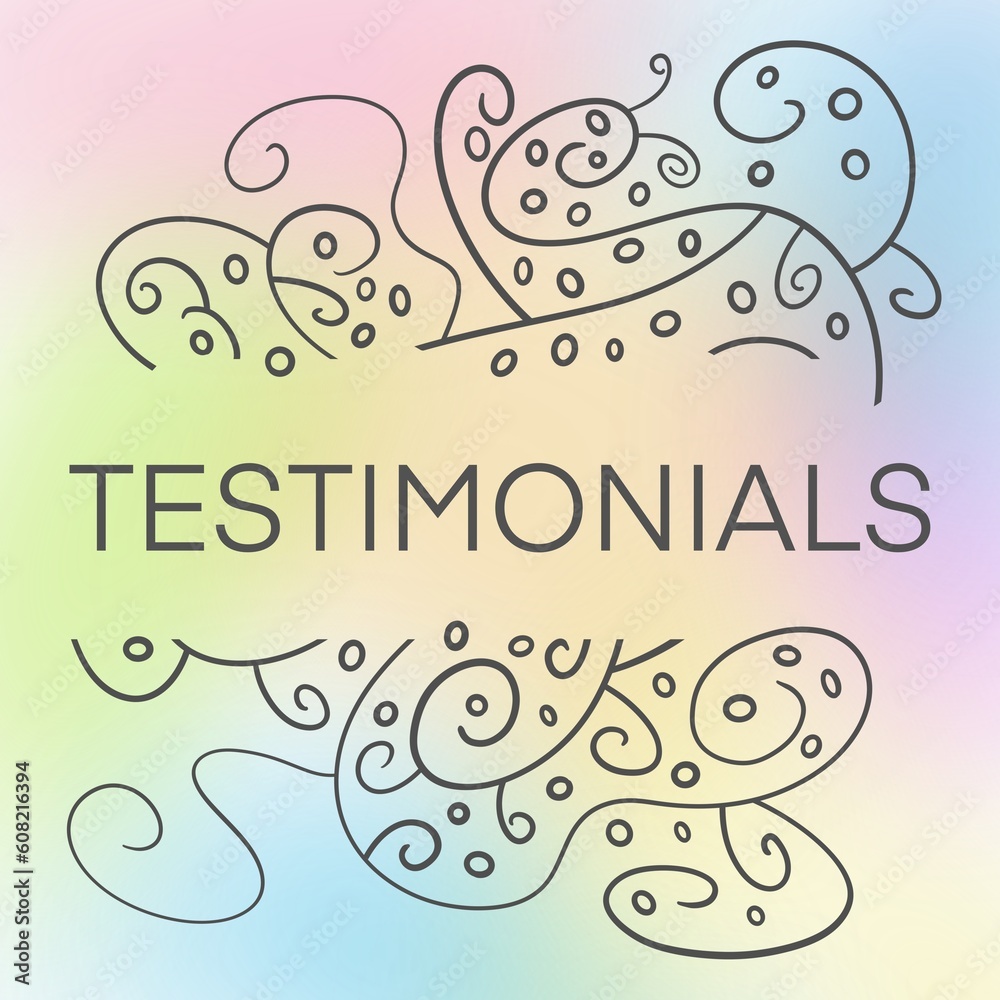 Testimonials Colorful Muted Gradient Doodle Design Element Text