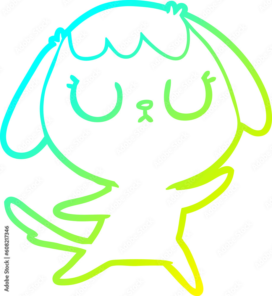 cold gradient line drawing of a cute cartoon dog cold gradient line drawing of a cute cartoon dog