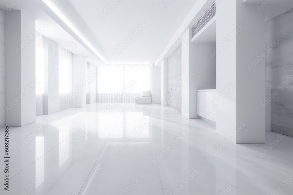 Abstract white interior background, Generative ai Abstract white interior background, Generative ai