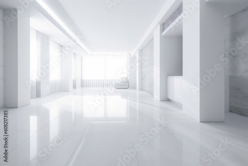 Abstract white interior background, Generative ai