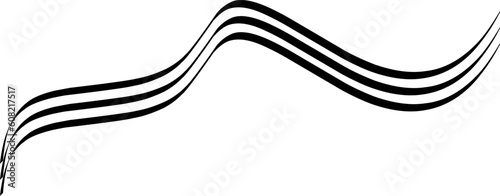 Black white curve wavy ribbon