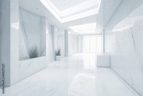 Abstract white interior background  Generative ai