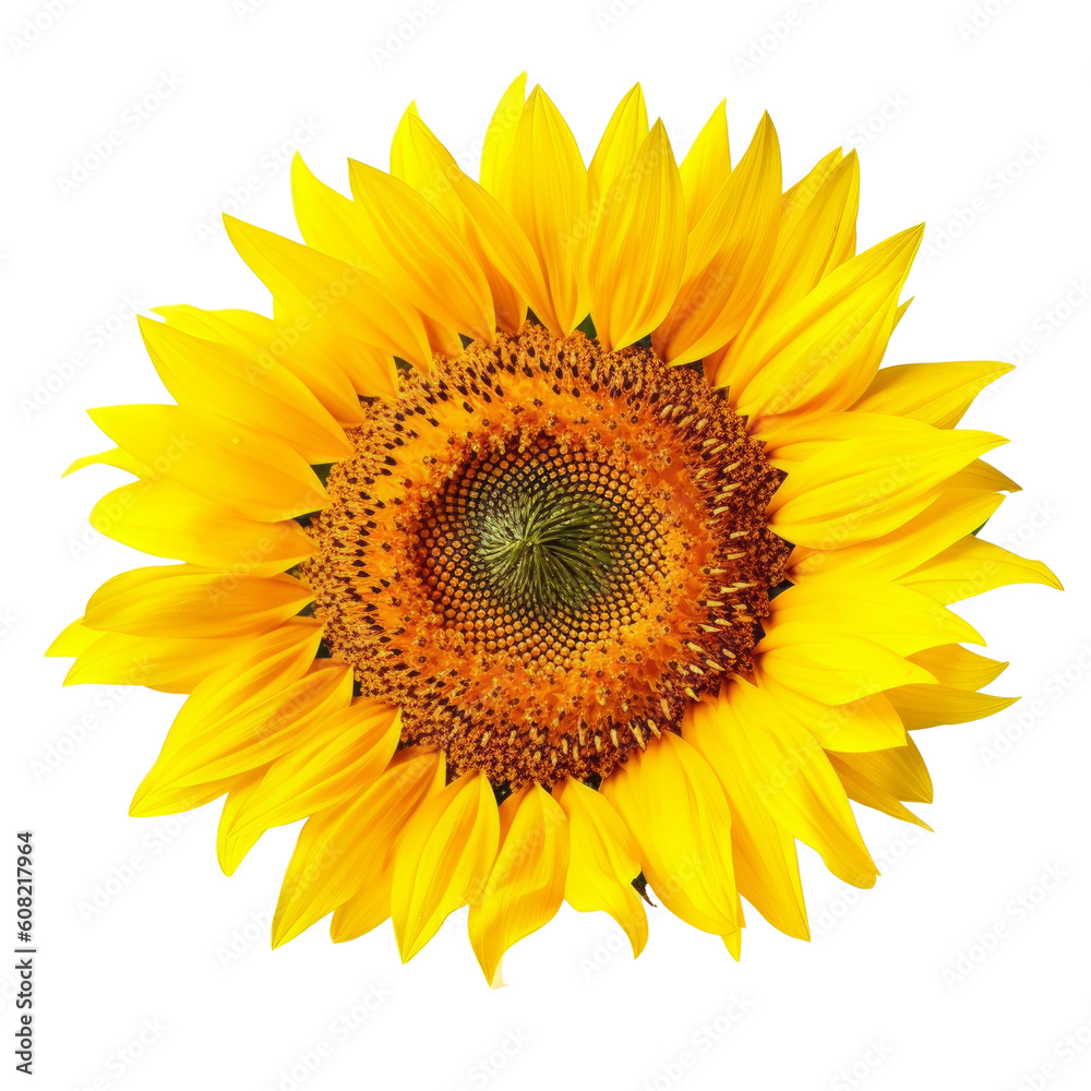 Fototapeta premium a sunflower isolated on transparent background cutout