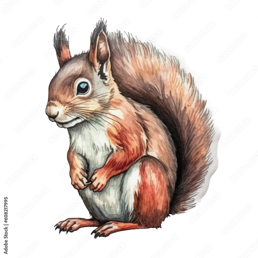 Obraz premium squirrel character sticker isolated on transparent background