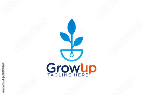 Growth tech startup companies logo design