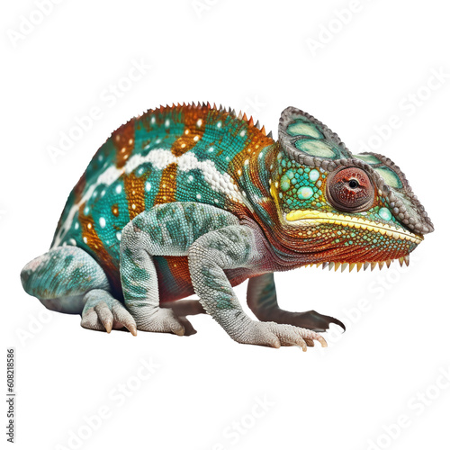 chameleon isolated on transparent background cutout