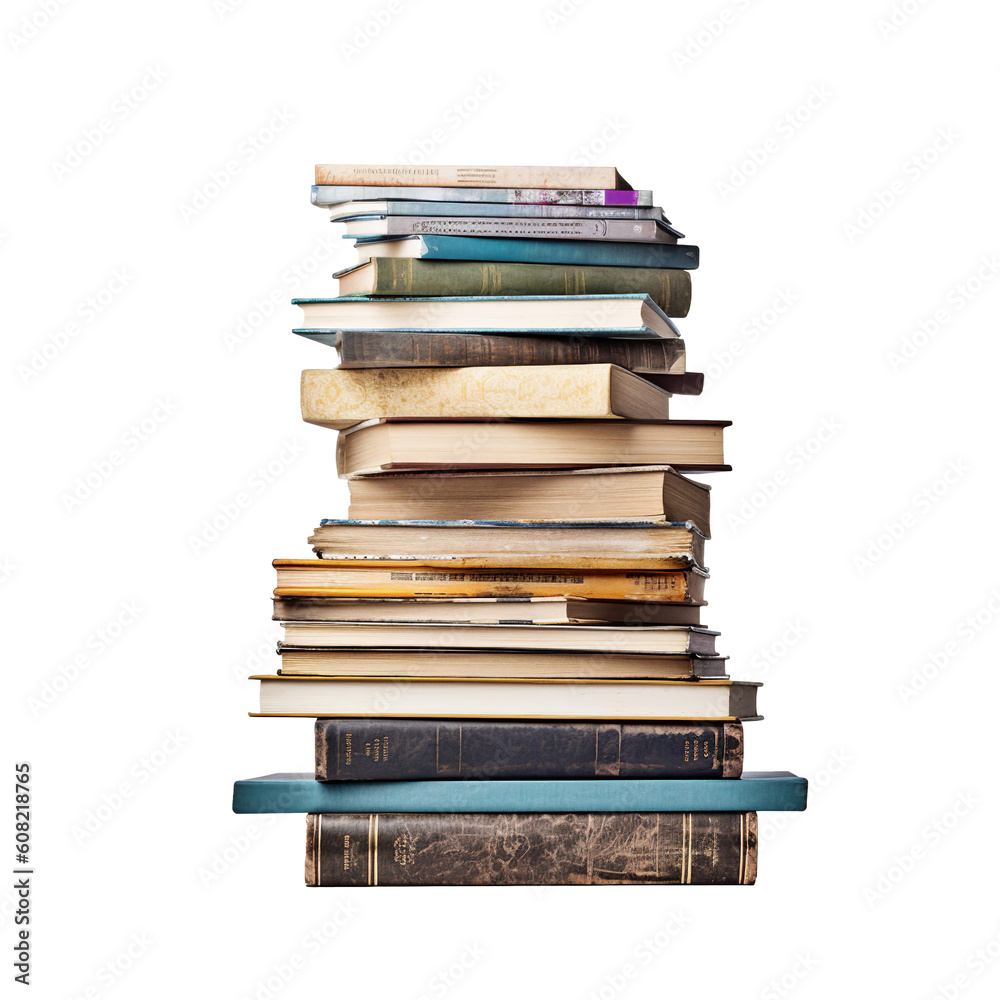 Stack Of Abstract Books. Front View. Ia Generative Stack Of Abstract Books. Front View. Ia Generative