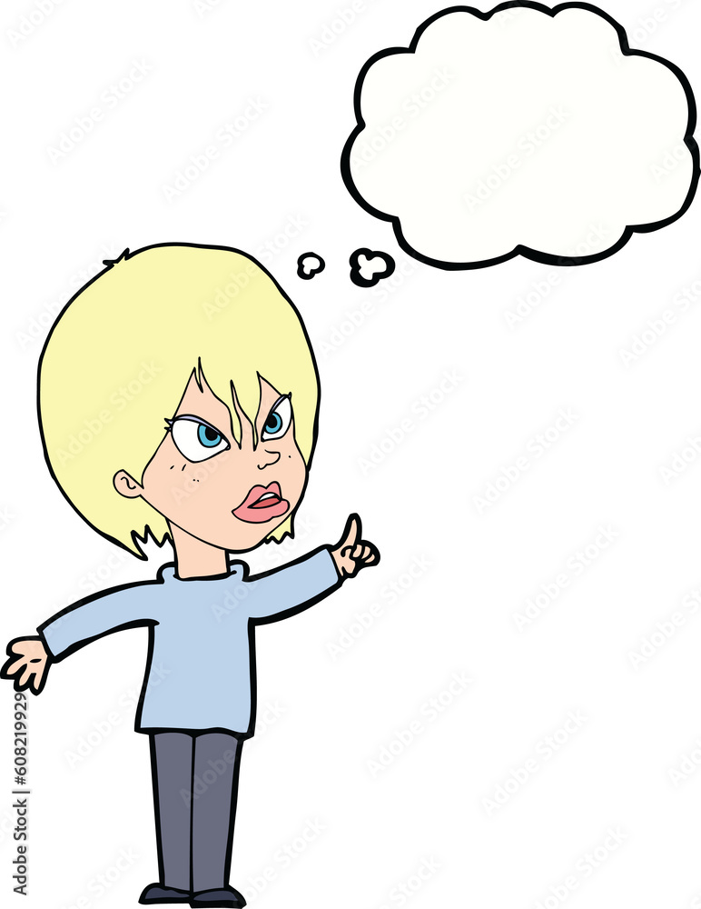 cartoon woman arguing with thought bubble cartoon woman arguing with thought bubble