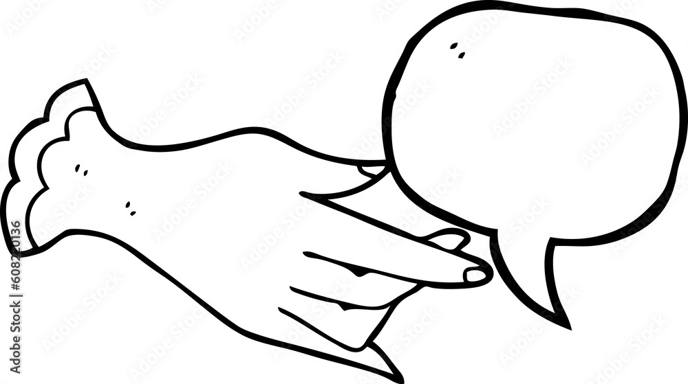 freehand drawn speech bubble cartoon hand freehand drawn speech bubble cartoon hand