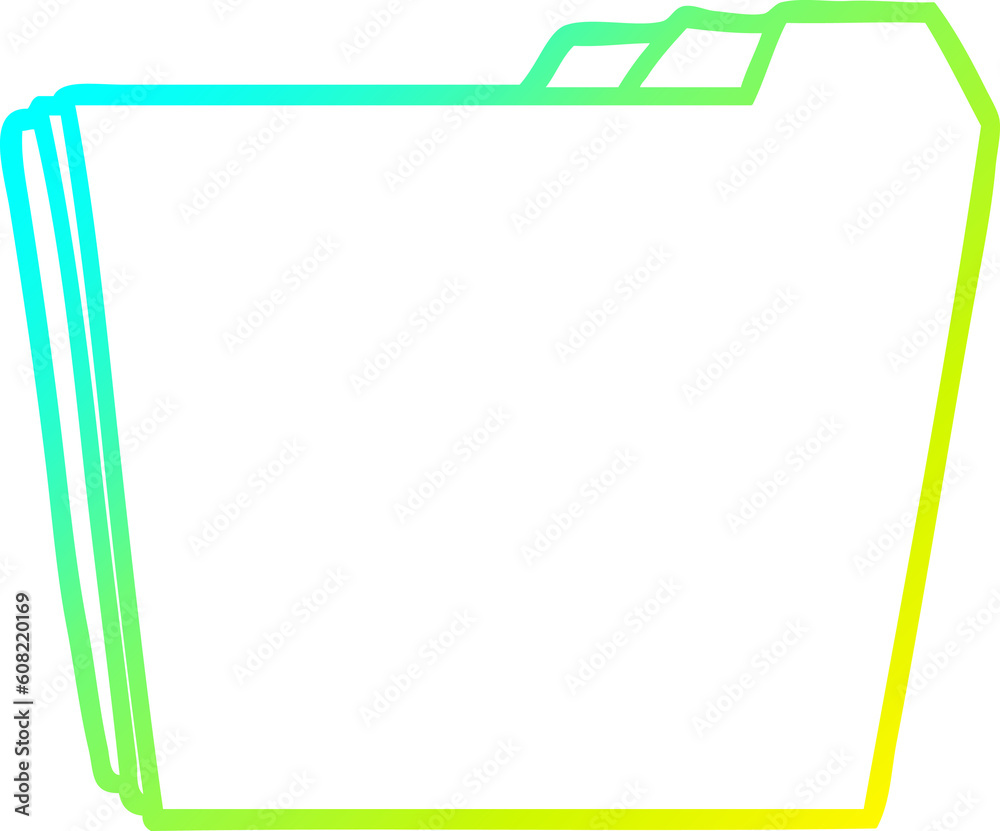 cold gradient line drawing of a cartoon business folders cold gradient line drawing of a cartoon business folders