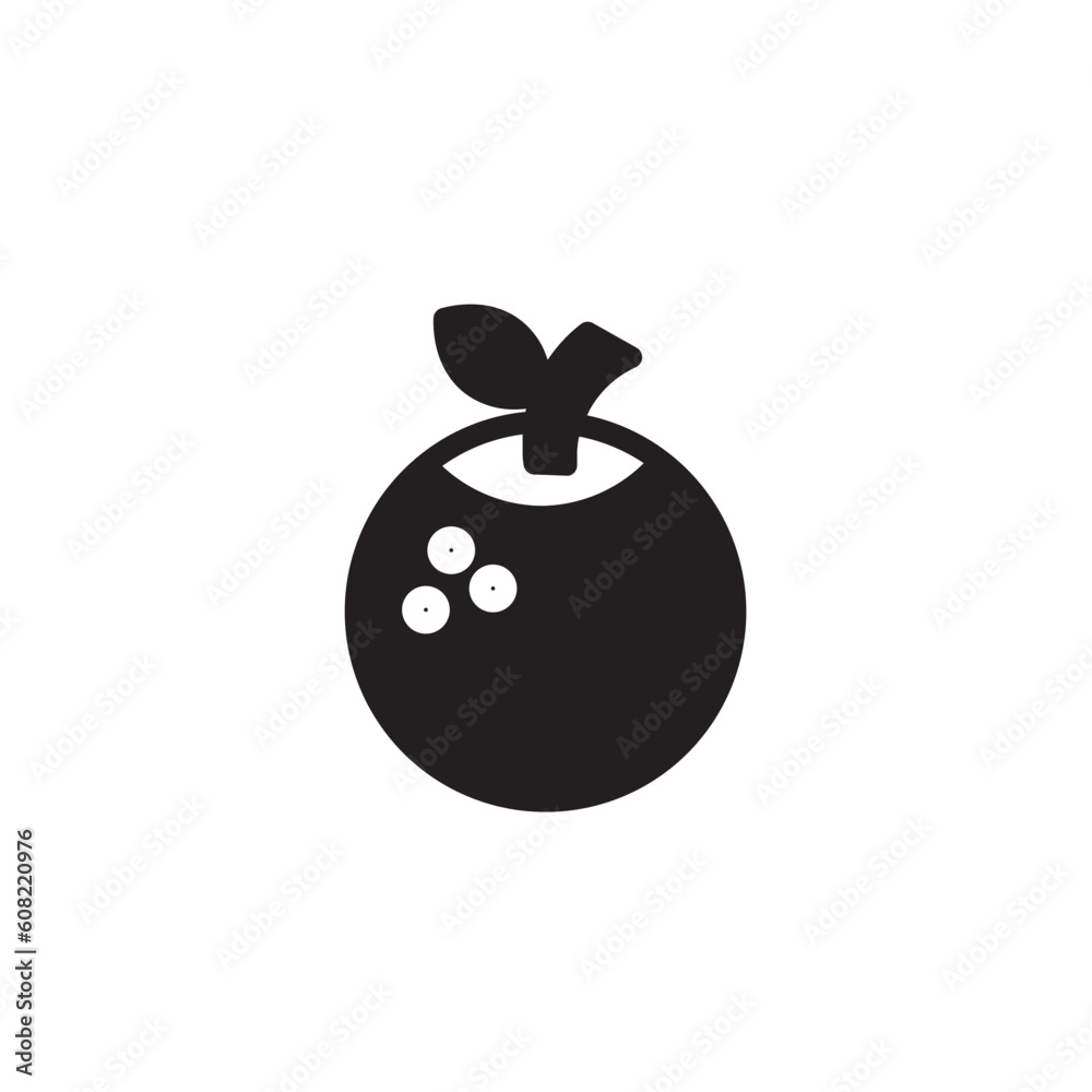 Fruit Chinese Mandarin Solid Icon Fruit Chinese Mandarin Solid Icon