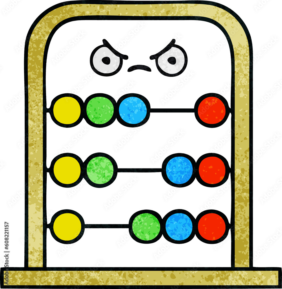retro grunge texture cartoon of a abacus retro grunge texture cartoon of a abacus