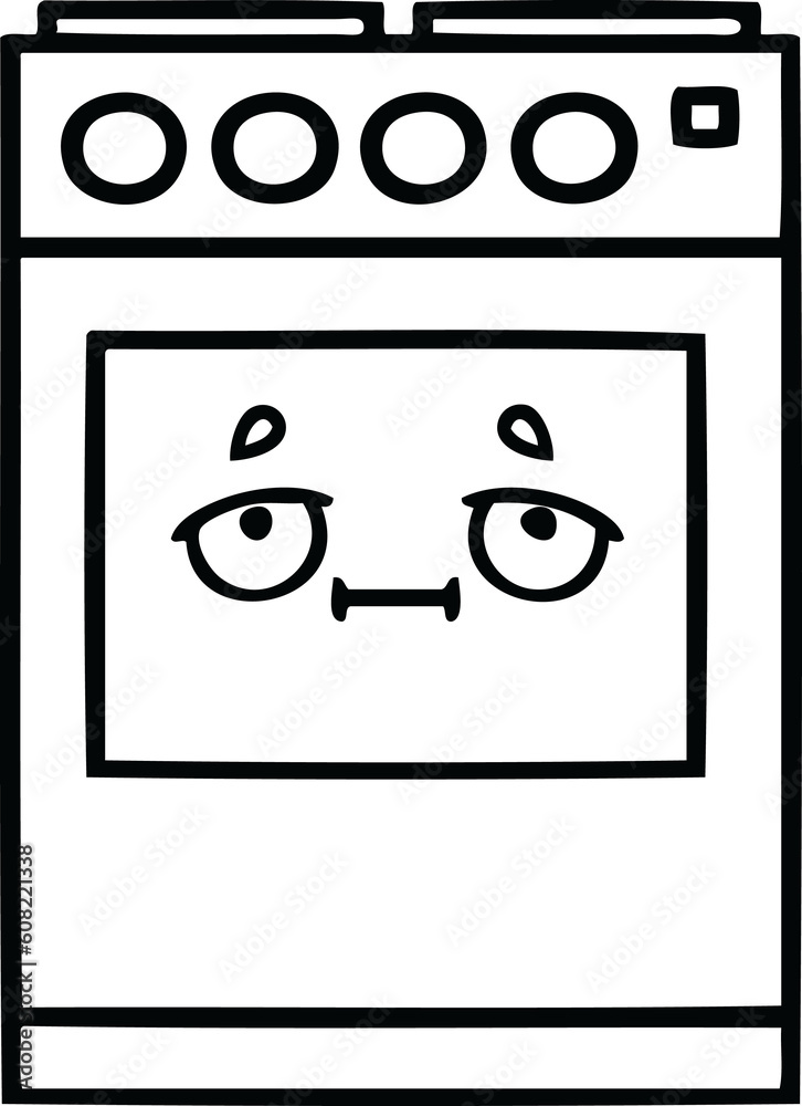 line drawing cartoon of a kitchen oven line drawing cartoon of a kitchen oven
