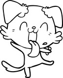 cartoon panting dog