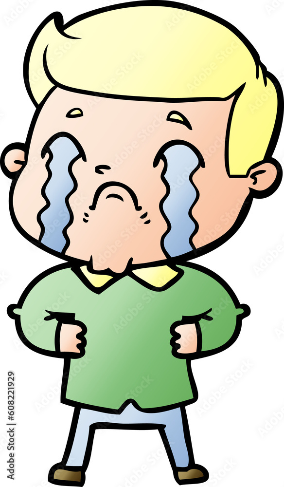 cartoon man crying