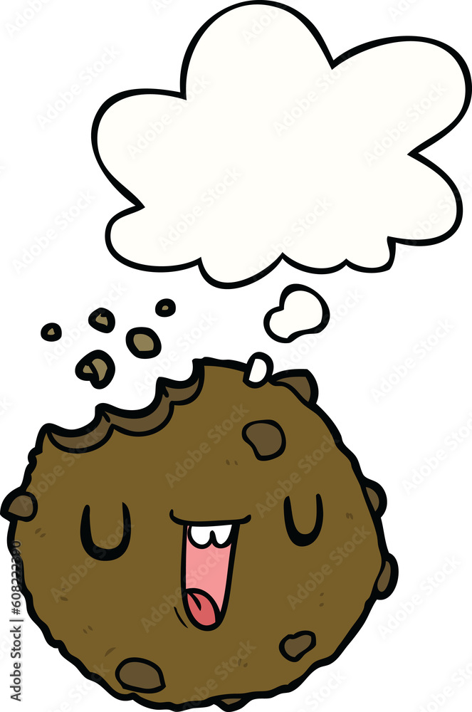 cartoon cookie with thought bubble cartoon cookie with thought bubble