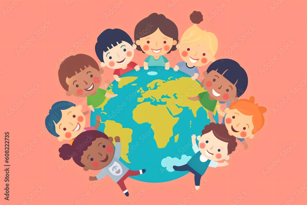 flat design world childrens day made with Generative AI flat design world childrens day made with Generative AI