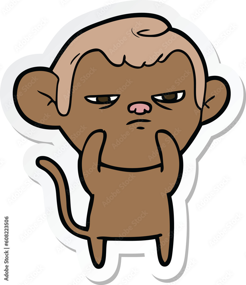sticker of a cartoon monkey sticker of a cartoon monkey