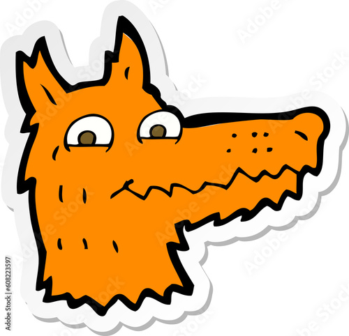 sticker of a cartoon fox head