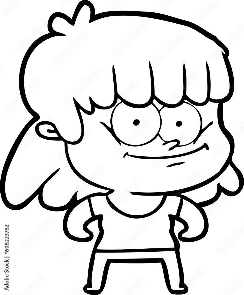 cartoon smiling woman