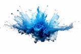 sparks of blue water on a white background. Generative AI
