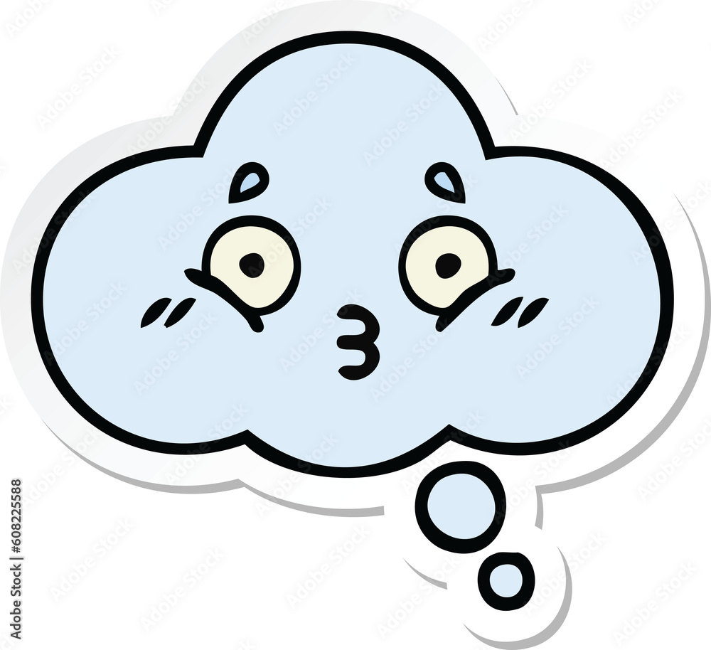 sticker of a cute cartoon thought bubble sticker of a cute cartoon thought bubble