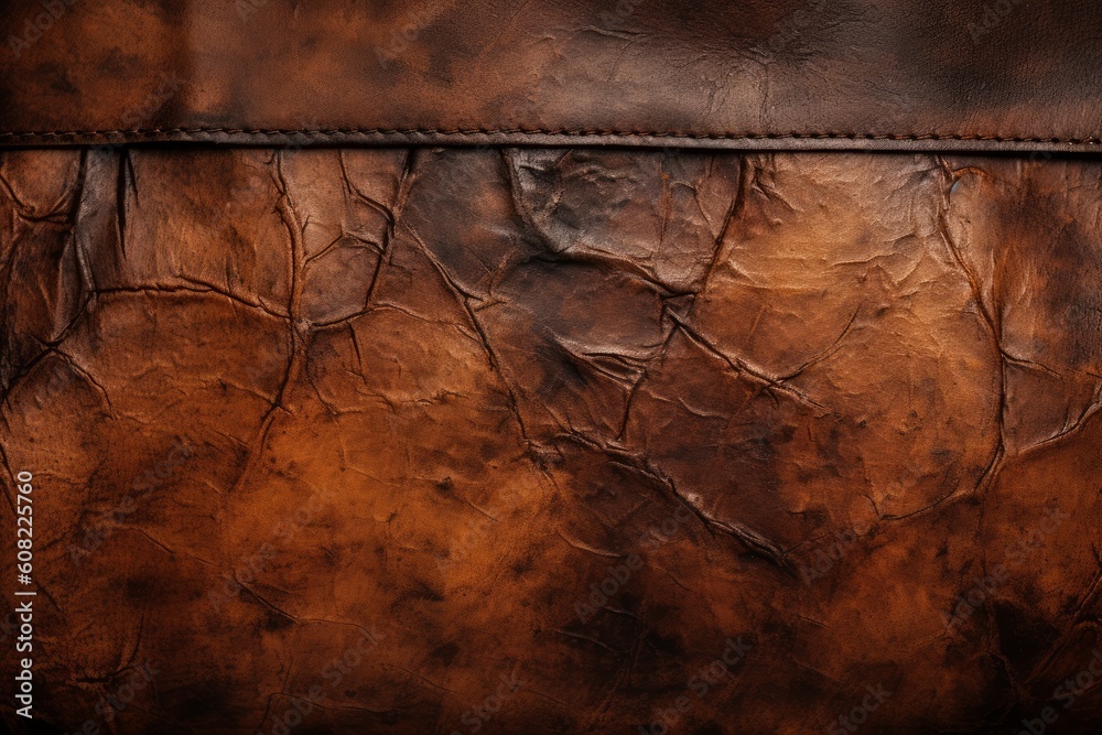 Aged leather texture background, Generative ai